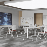 Mike Modular Office Training Desk Metal Frame Mobile Foldable Table